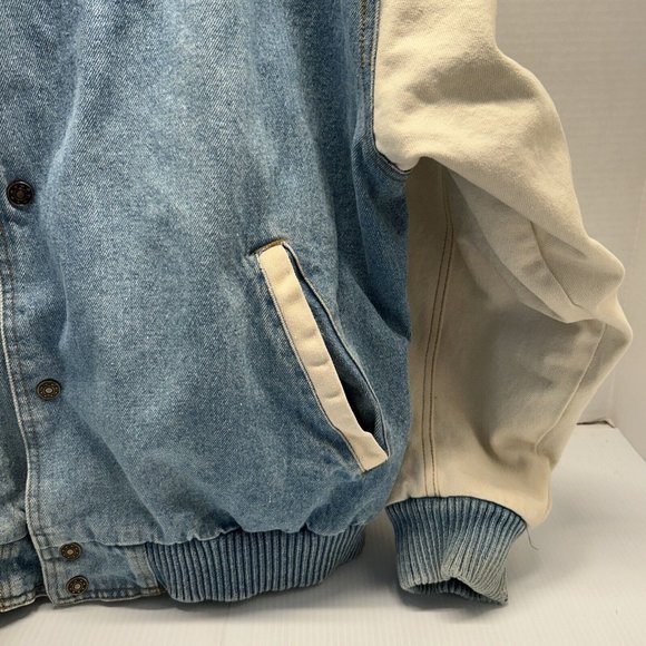 Vtg Bonneville Flats Racing Hot Salt Wendover Denim Jacket Varsity Size XL - Picture 6 of 16